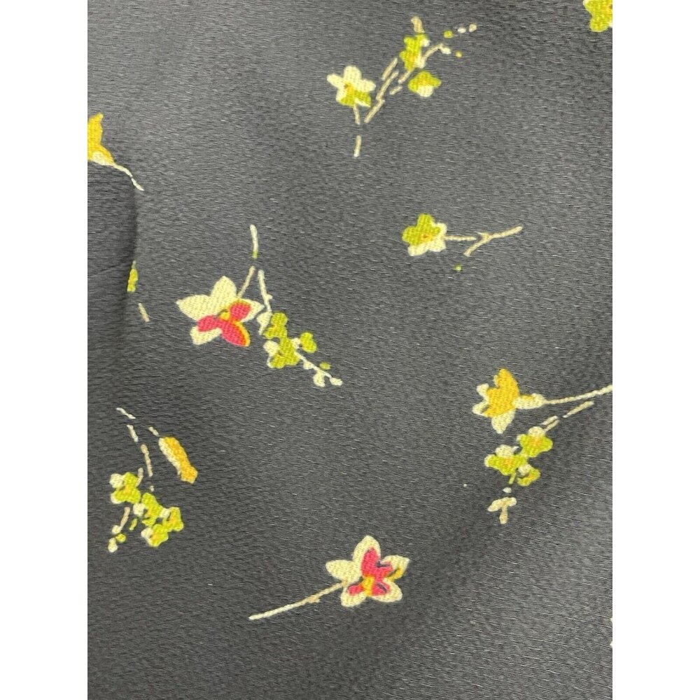 Ralph Lauren Floral Long Sleeve V-Neck Crepe Style Mini Dress Navy Blue Size 12 - Picture 12 of 16